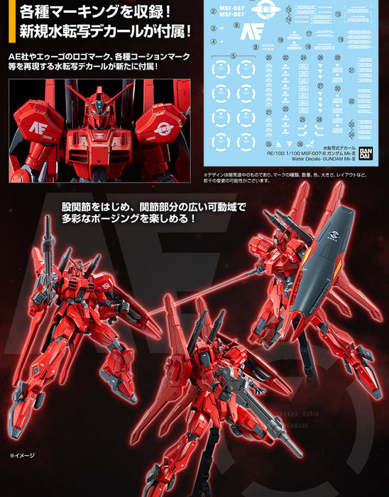 Premium Bandai RE/100 1/100 MSF-007-8 Gundam Mk-III Unit 8