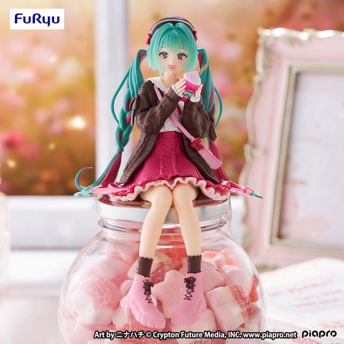 FuRyu Noodle Stopper Figure - Hatsune Miku - Autumn Date Pink Color Ver.