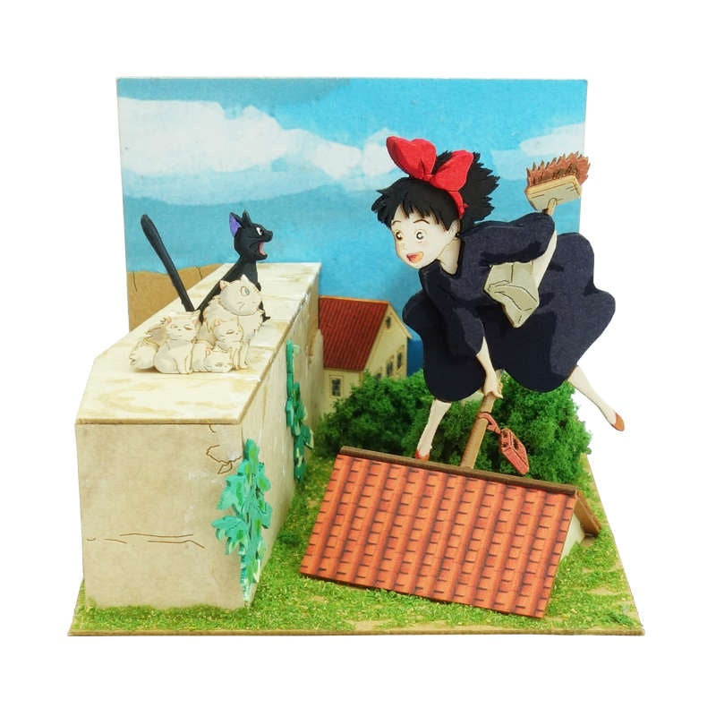 Sankei Miniature Art Kit - Studio Ghibli - Witch's Kiki And Gigi's Family (Kiki's Delivery Service)