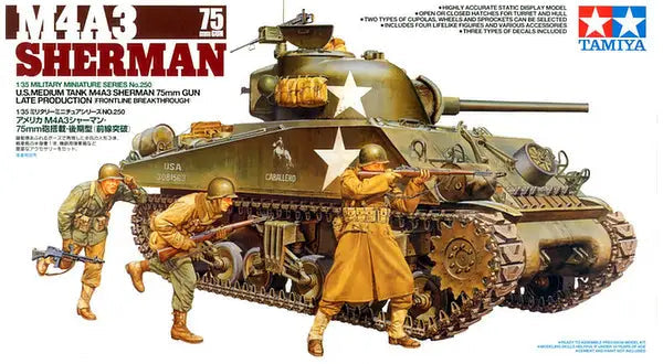 1/35 U.S. Medium Tank M4A3 Sherman 75mm Gun Late Production (Frontline Breakthrough) (Tamiya 1/35 Military Miniature Series 250)