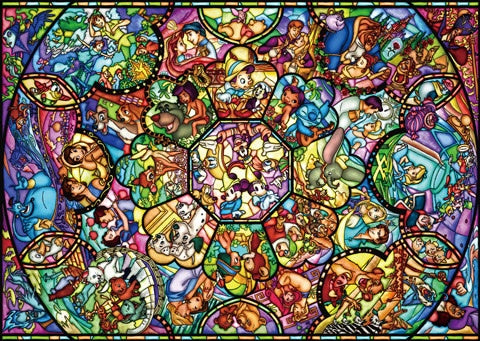 Tenyo Jigsaw Puzzle 2000 Pieces - Disney All Star Stained Glass - 73 x 102cm