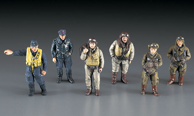 1/48 WWII Pilot Figure Set (Japanese, German, US/British Pilot Figures) (Hasegawa Aircraft in Action Series X48-7)