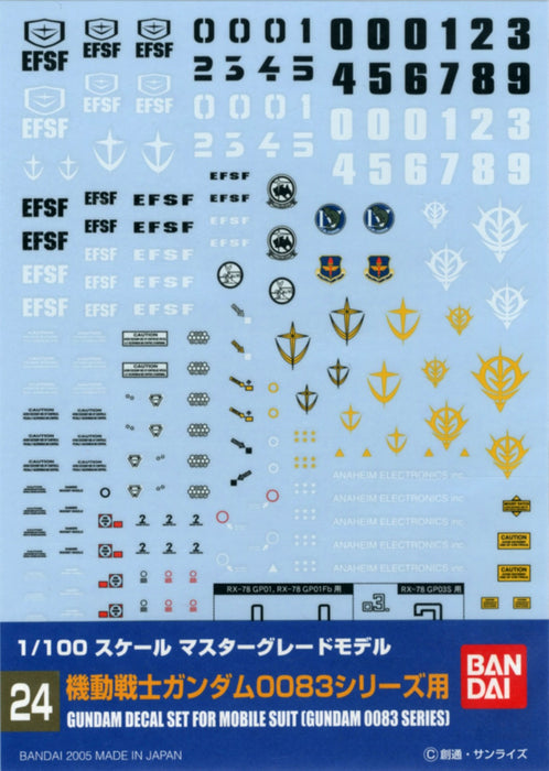 Gundam Decal 024 - 1/100 MG Gundam 0083 Series