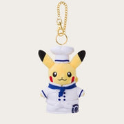 Japan Pokemon Cafe limited Chef Pikachu stuff toy keychain (blue uniform)
