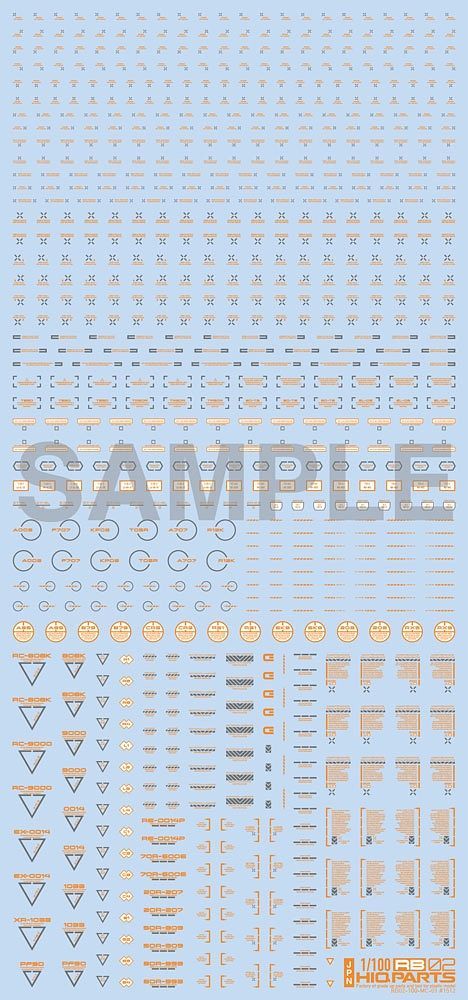 HIQ Parts 1/100 RB02 Caution Decal - Orange & Gray (1 Sheet)