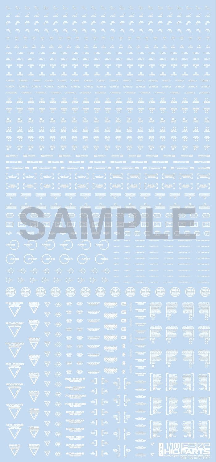 HIQ Parts 1/100 RB02 Caution Decal One Color - White