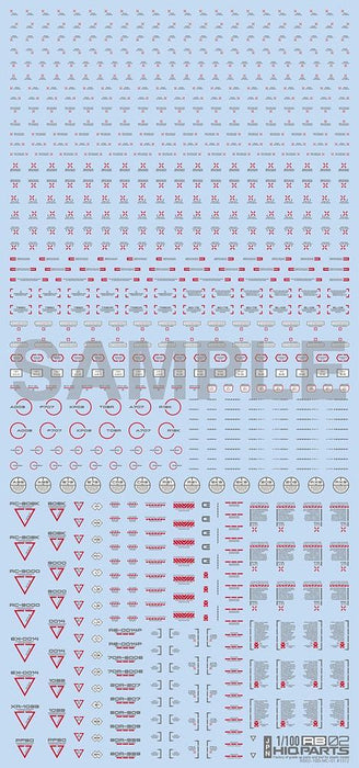 HIQ Parts 1/100 RB02 Caution Decal - Red & Gray (1 Sheet)