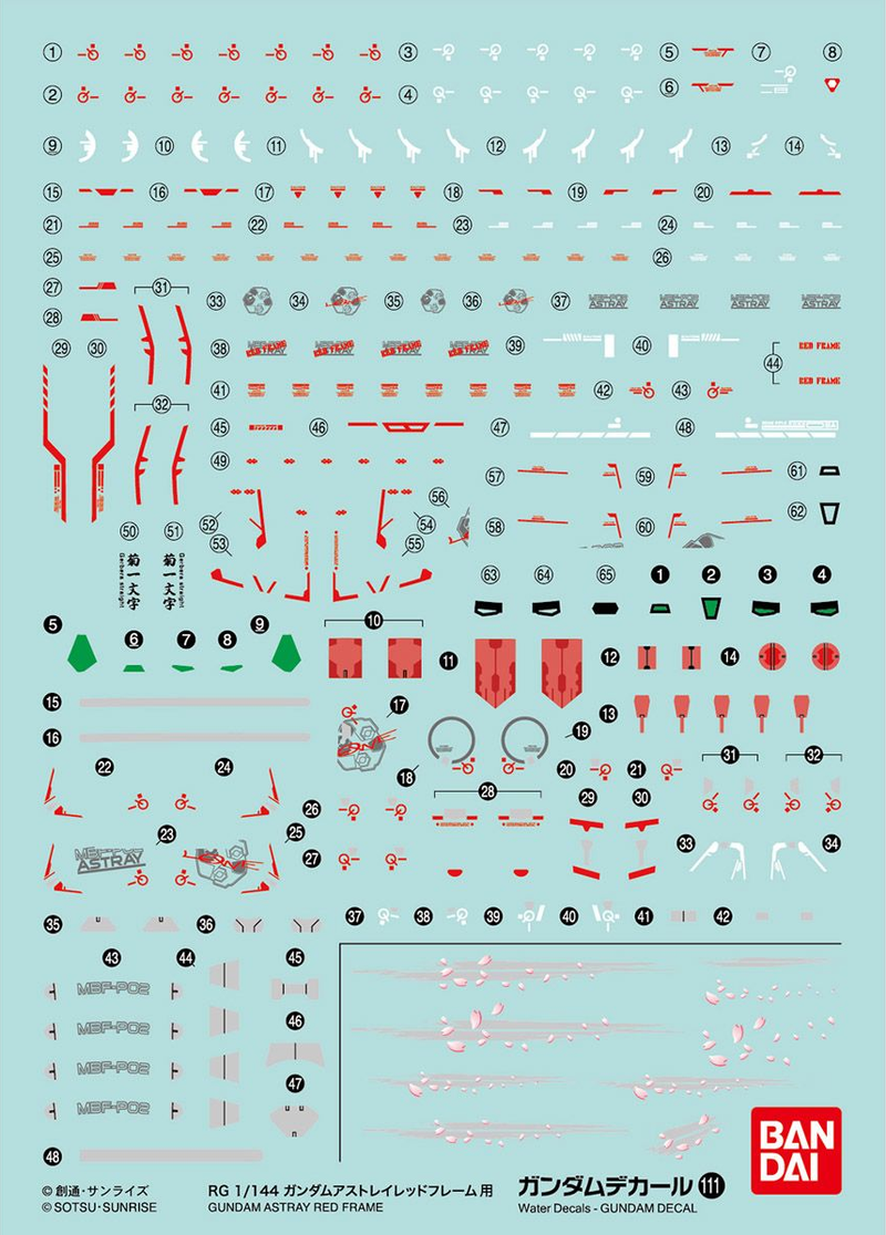 Gundam Decal 111 - RG 1/144 Gundam Astray Red Frame Use