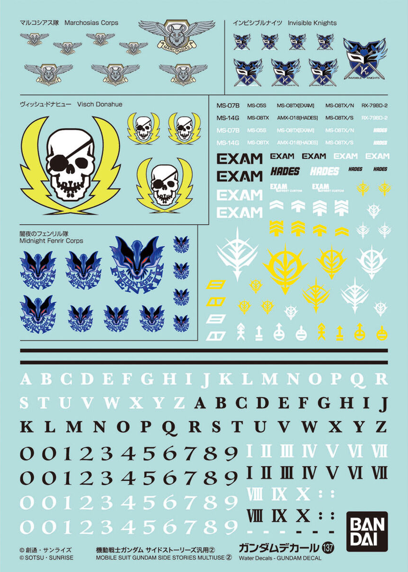 Gundam Decal 137 - Mobile Suit Gundam Side Stories Multiuse 2