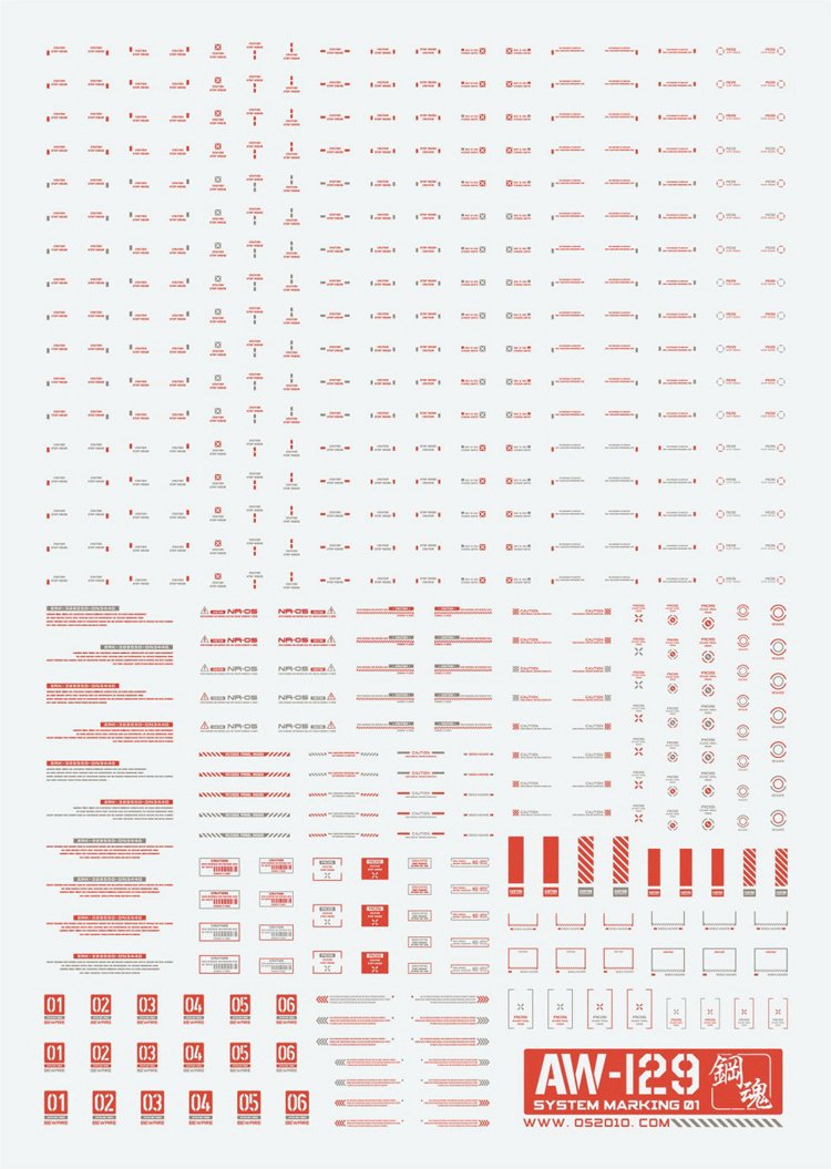 Madworks AW129 Waterslide Decal Markings Type 01 (Red)