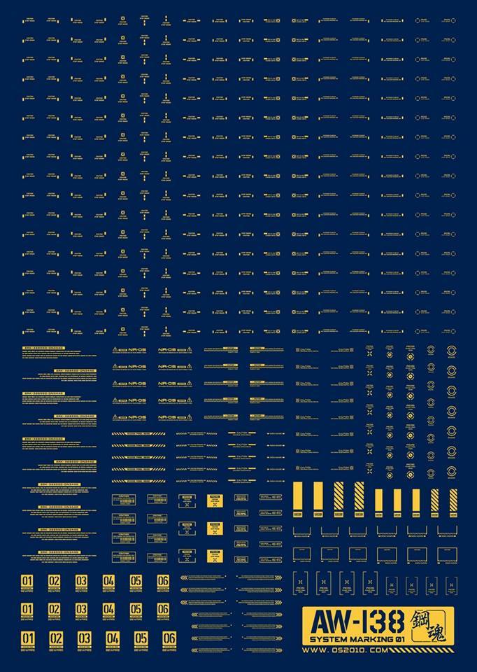 Madworks AW138 Waterslide Decal Markings Type 01 (Gold)
