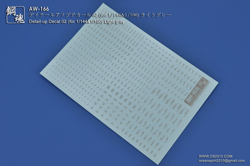 Madworks AW166 Waterslide Decal Markings Type 02 (Light Gray)