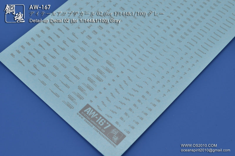 Madworks AW167 Waterslide Decal Markings Type 02 (Gray)