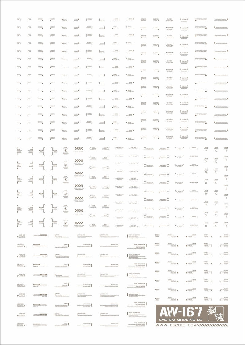 Madworks AW167 Waterslide Decal Markings Type 02 (Gray)