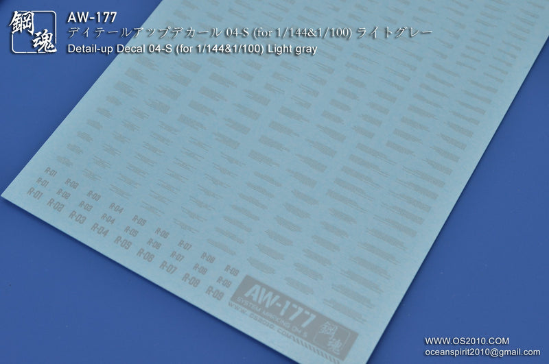 Madworks AW177 Waterslide Decal Markings Type 04 (Light Gray)