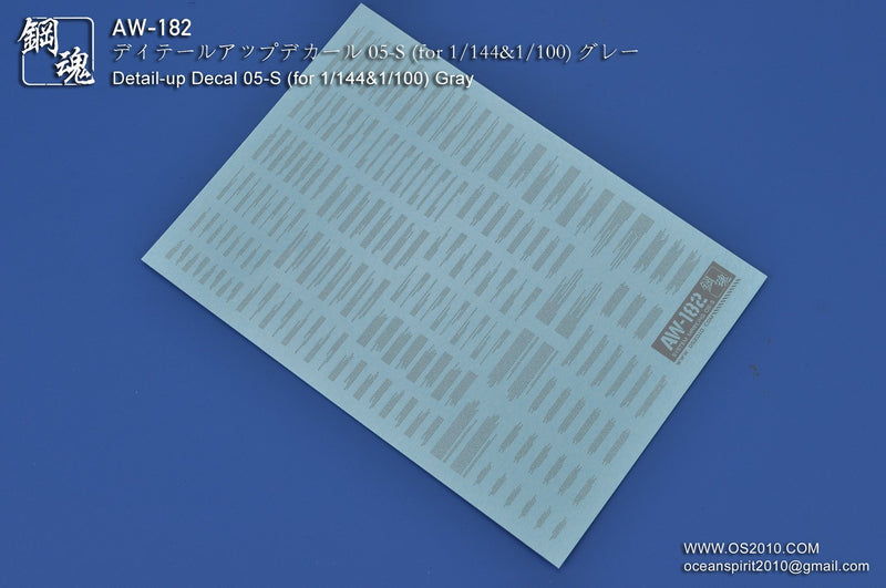 Madworks AW182 Waterslide Decal Markings Type 05 (Gray)