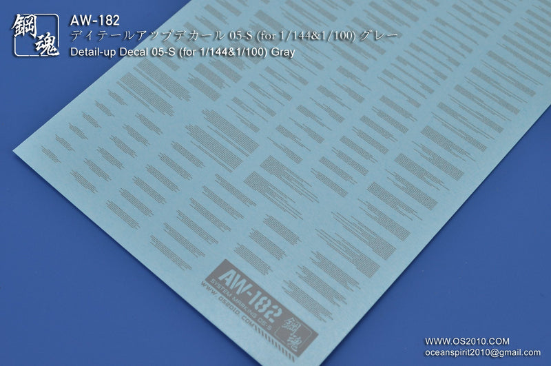 Madworks AW182 Waterslide Decal Markings Type 05 (Gray)