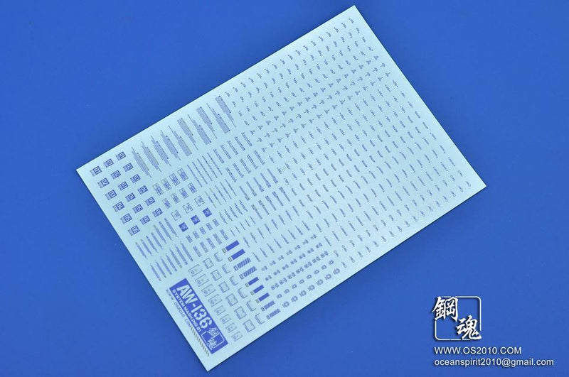 Madworks AW136 Waterslide Decal: Markings Type 01 (Blue)
