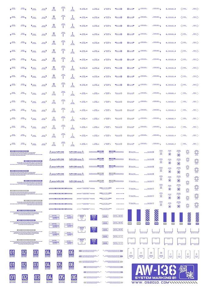 Madworks AW136 Waterslide Decal: Markings Type 01 (Blue)