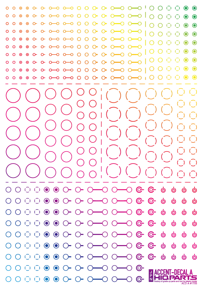 HiQ Parts Accents Decal A Hologram Silver (1 Sheet)