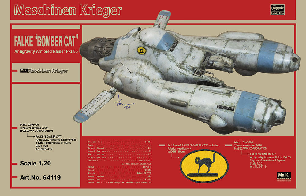 Ma.K Maschinen Krieger 1/20 Antigravity Armored Raider Pkf.85 Falke "Bomber Cat"