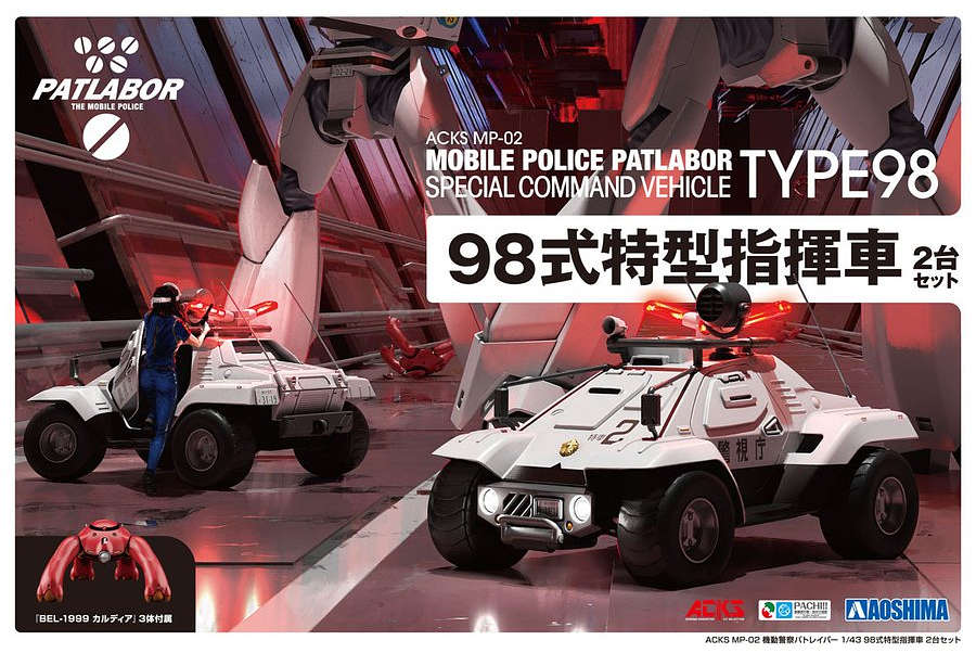 Mobile Police Patlabor 1/43 Type 98 Command Vehicle 2 Sets (Aoshima ACKS MP-02)
