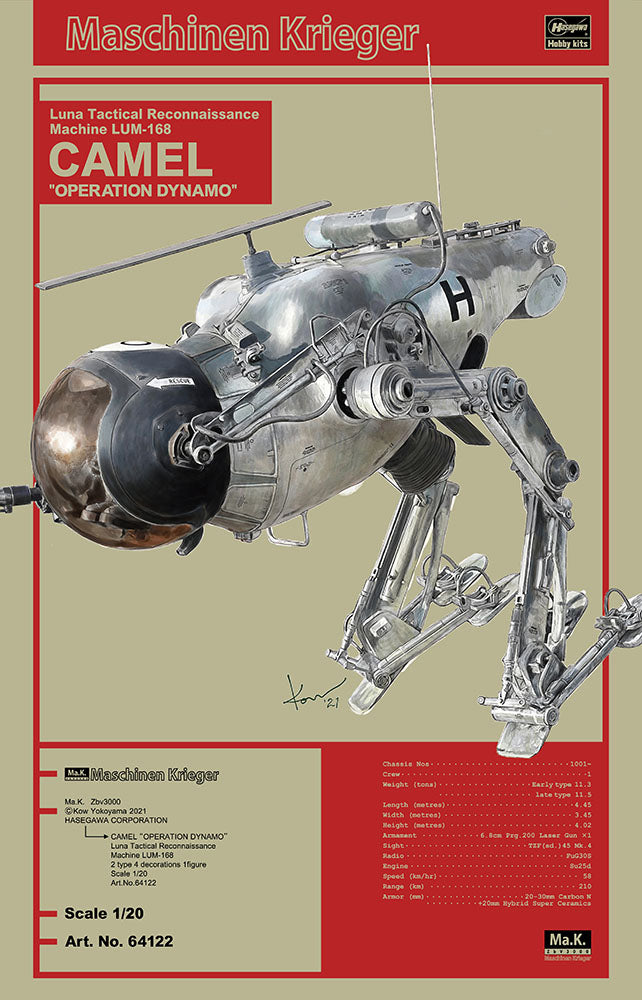 Ma.K Maschinen Krieger 1/20 Luna Tactical Reconnaissance Machine LUM-168 CAMEL "Operation Dynamo"