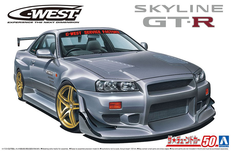 1/24 Nissan C-West BNR34 Skyline GT-R '02 (Aoshima The Tuned Car Series No.50)