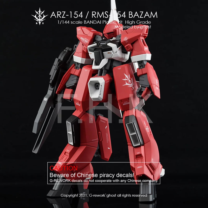 G-Rework Decal - HGUC ARZ-154 / RMS-154 Barzam A.O.Z. Reboot Use