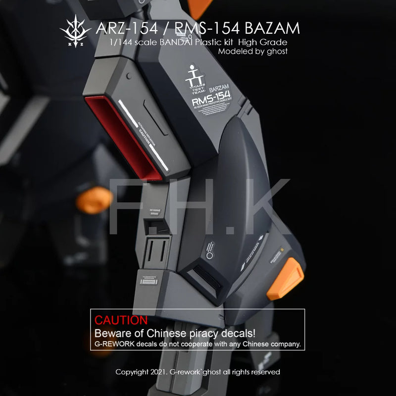 G-Rework Decal - HGUC ARZ-154 / RMS-154 Barzam A.O.Z. Reboot Use