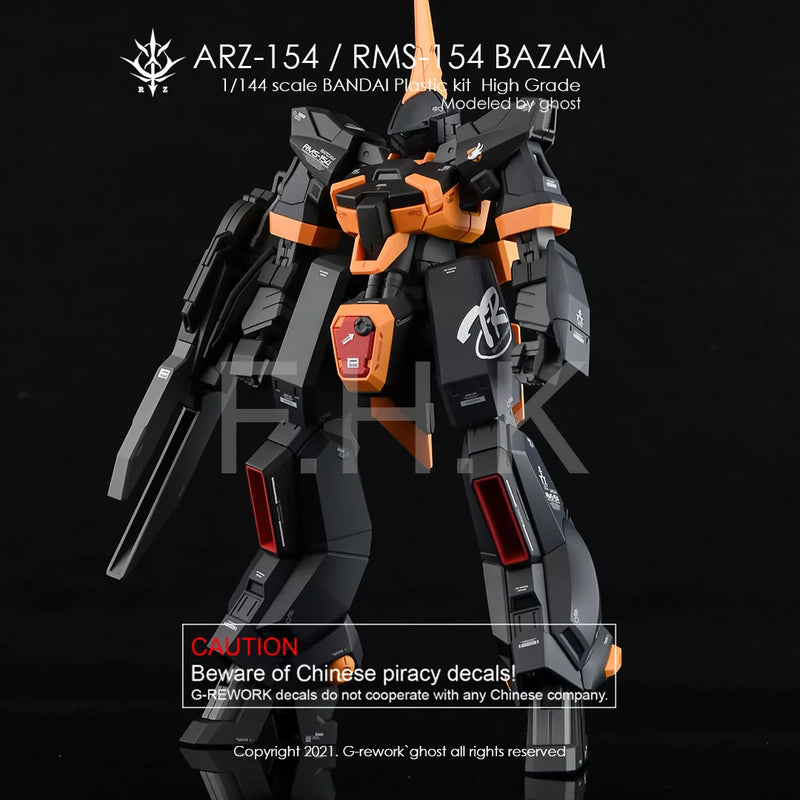 G-Rework Decal - HGUC ARZ-154 / RMS-154 Barzam A.O.Z. Reboot Use