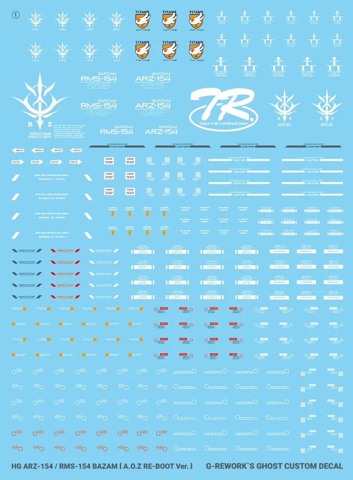 G-Rework Decal - HGUC ARZ-154 / RMS-154 Barzam A.O.Z. Reboot Use