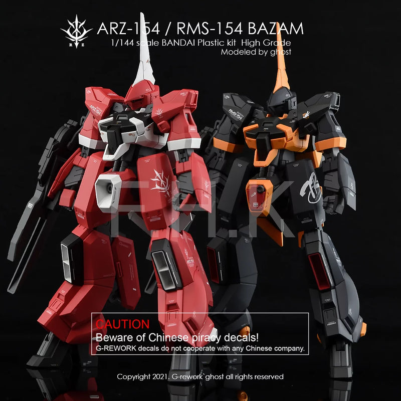 G-Rework Decal - HGUC ARZ-154 / RMS-154 Barzam A.O.Z. Reboot Use