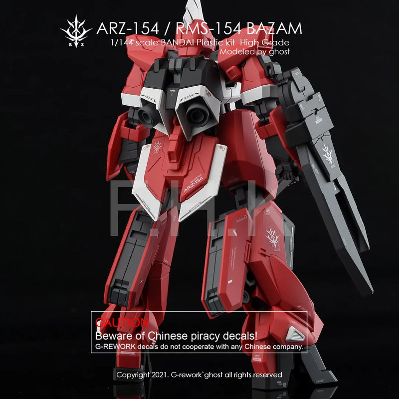 G-Rework Decal - HGUC ARZ-154 / RMS-154 Barzam A.O.Z. Reboot Use