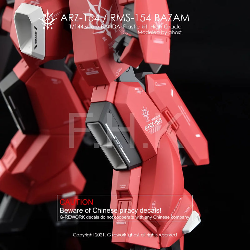 G-Rework Decal - HGUC ARZ-154 / RMS-154 Barzam A.O.Z. Reboot Use