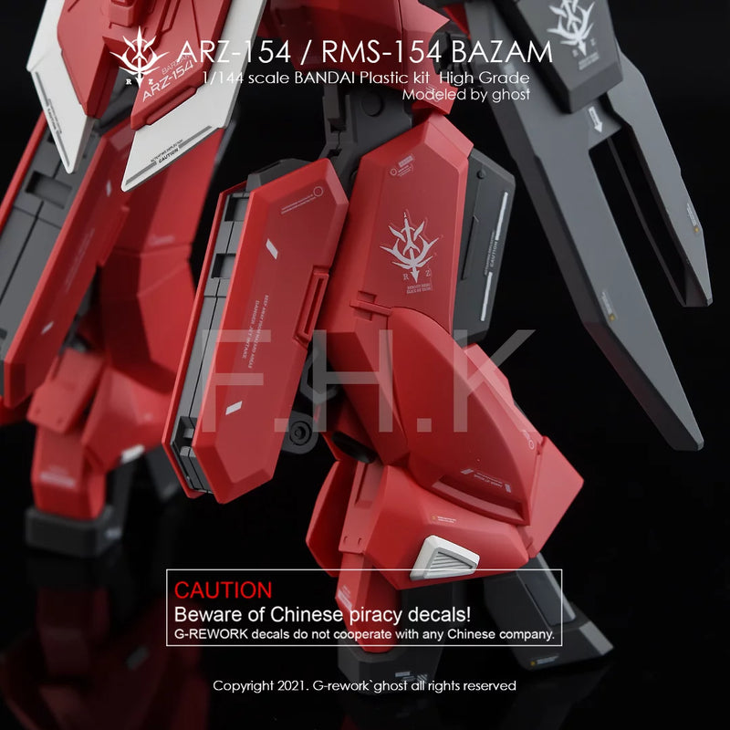 G-Rework Decal - HGUC ARZ-154 / RMS-154 Barzam A.O.Z. Reboot Use