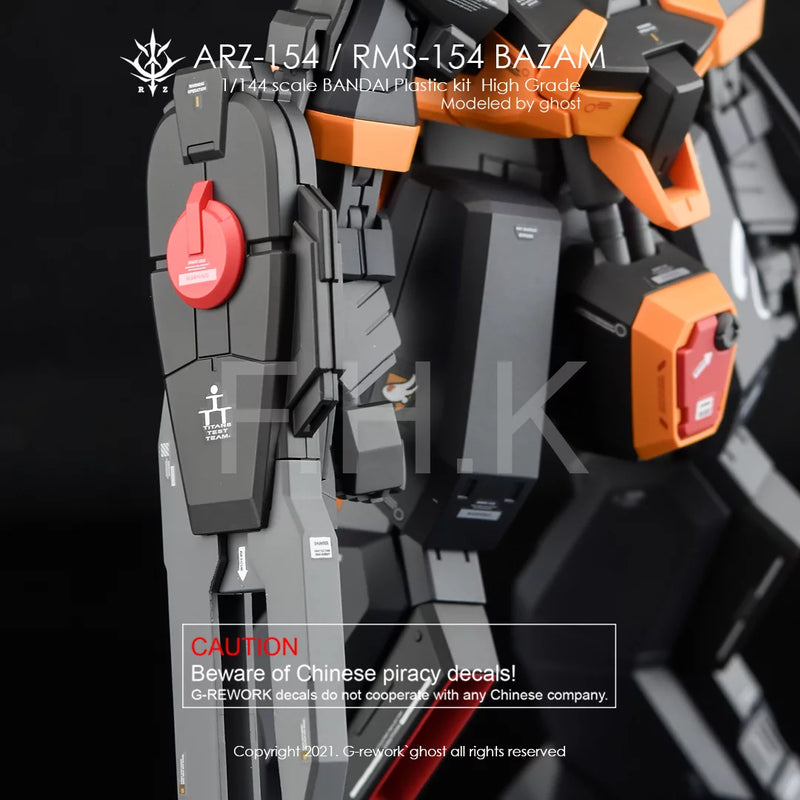 G-Rework Decal - HGUC ARZ-154 / RMS-154 Barzam A.O.Z. Reboot Use