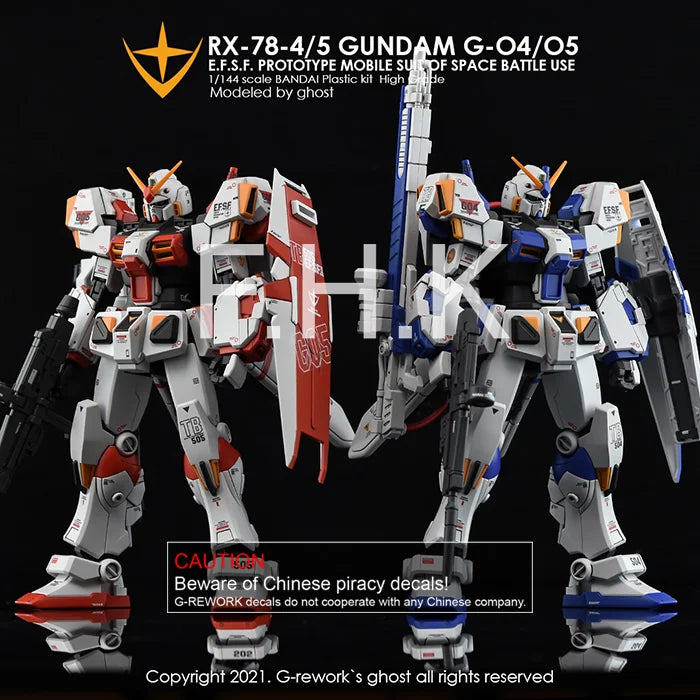 G-Rework Decal - HGUC RX-78-4/RX-78-5 G04/G05 Use Full Set - Argama ...