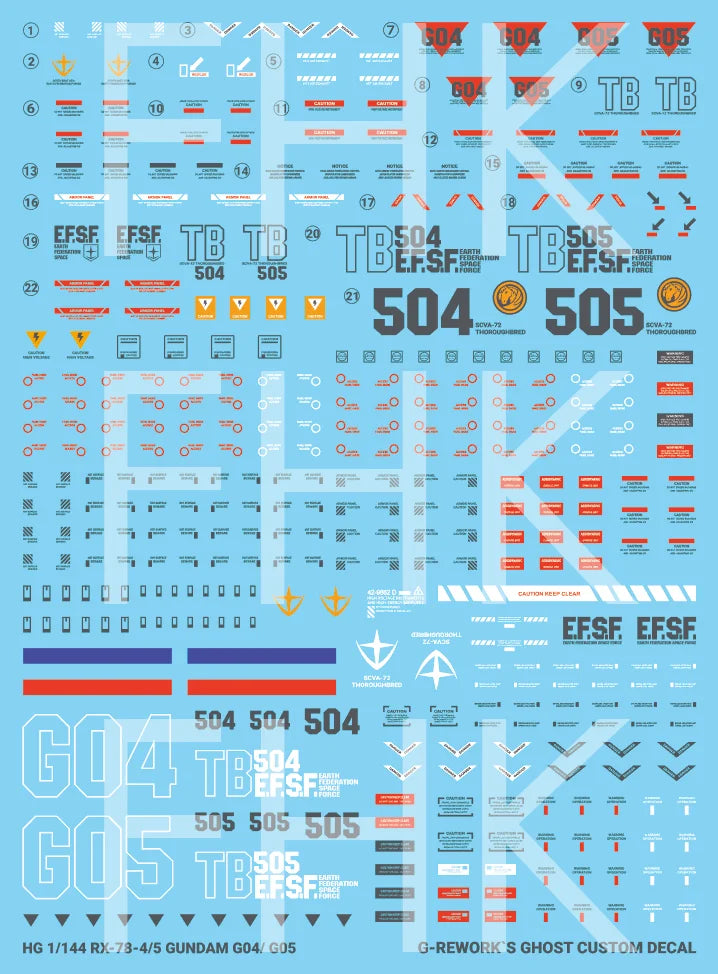 G-Rework Decal - HGUC RX-78-4/RX-78-5 G04/G05 Use Full Set
