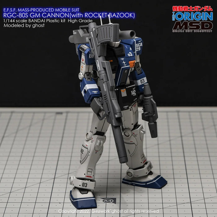 G-Rework Decal - HG Gundam The Origin RGC-80S GM Cannon (Rocket Bazooka Type) Use
