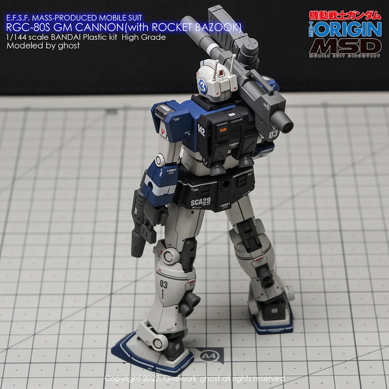 G-Rework Decal - HG Gundam The Origin RGC-80S GM Cannon (Rocket Bazooka Type) Use