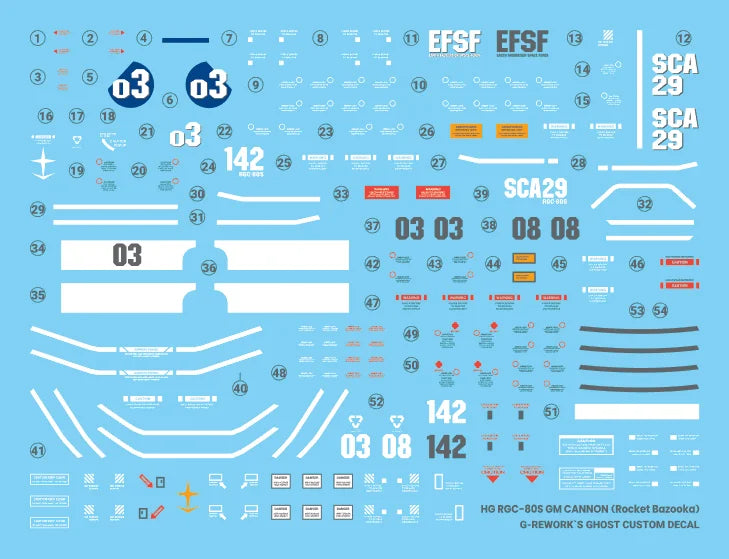 G-Rework Decal - HG Gundam The Origin RGC-80S GM Cannon (Rocket Bazooka Type) Use