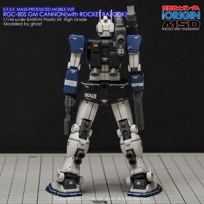 G-Rework Decal - HG Gundam The Origin RGC-80S GM Cannon (Rocket Bazooka Type) Use
