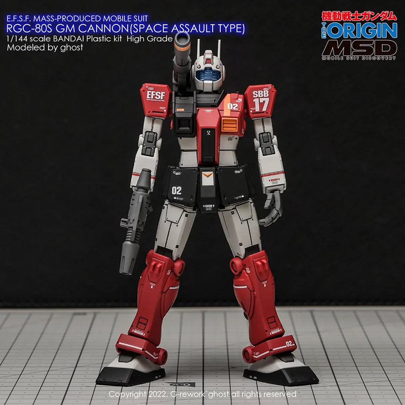 G-Rework Decal - HG Gundam The Origin RGC-80S GM Cannon (Space Assault Type) Use