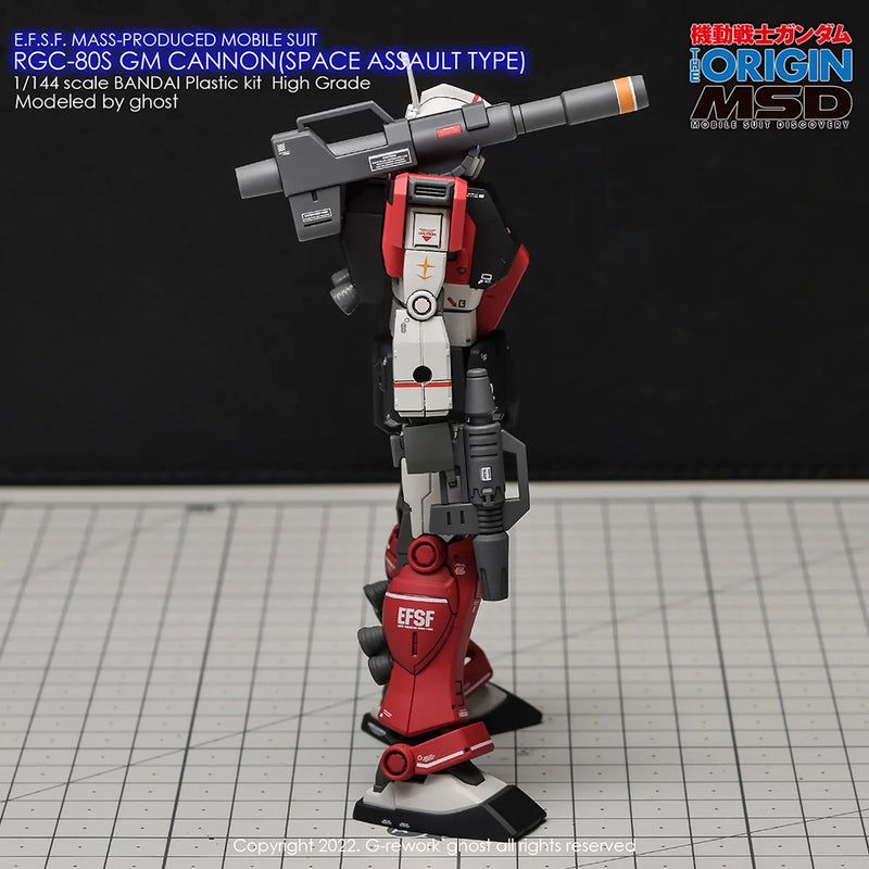 G-Rework Decal - HG Gundam The Origin RGC-80S GM Cannon (Space Assault Type) Use