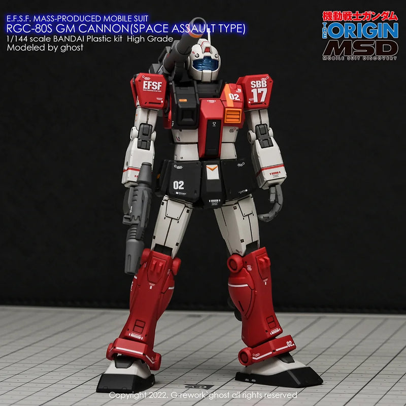 G-Rework Decal - HG Gundam The Origin RGC-80S GM Cannon (Space Assault Type) Use