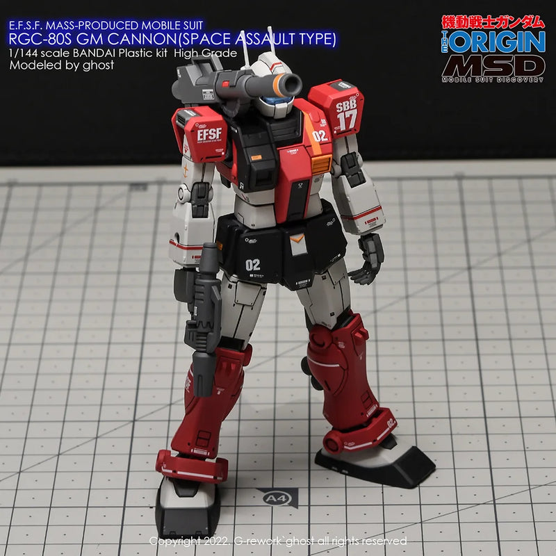G-Rework Decal - HG Gundam The Origin RGC-80S GM Cannon (Space Assault Type) Use