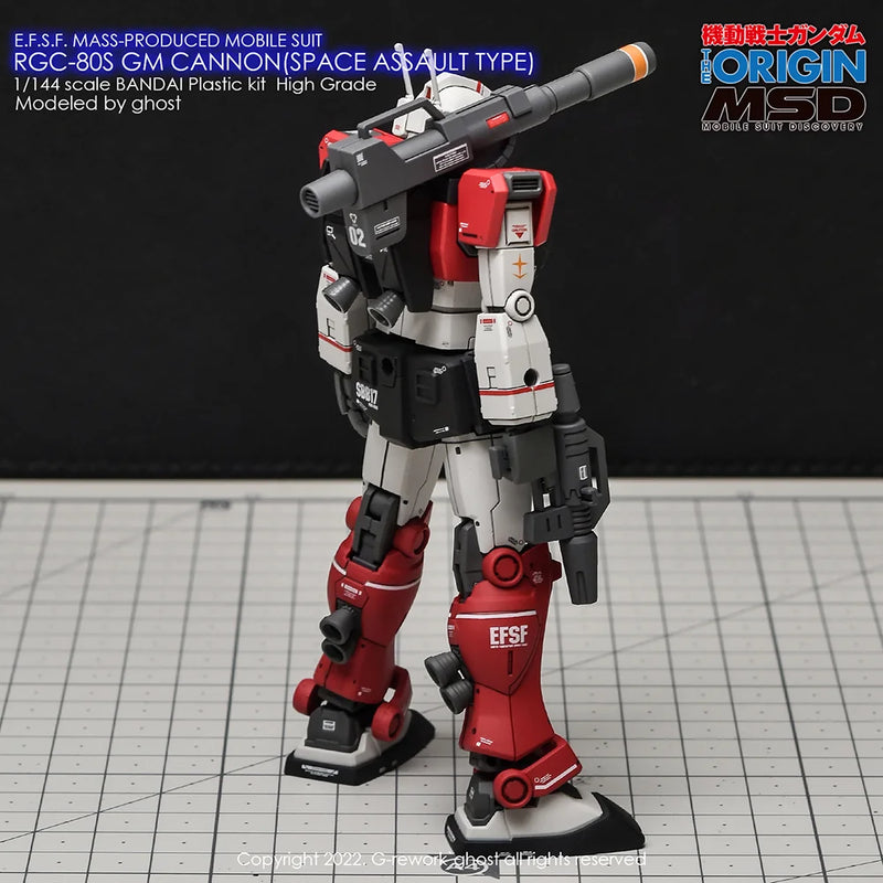 G-Rework Decal - HG Gundam The Origin RGC-80S GM Cannon (Space Assault Type) Use