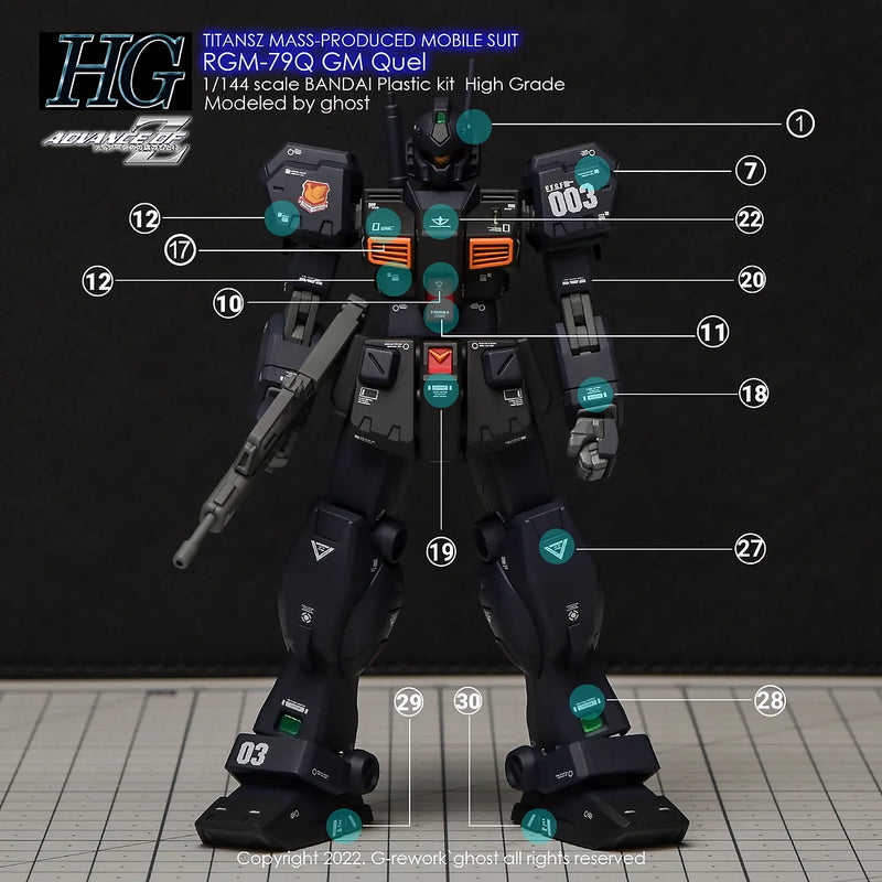 G-Rework Decal - HGUC RGM-79Q GM Quel Use