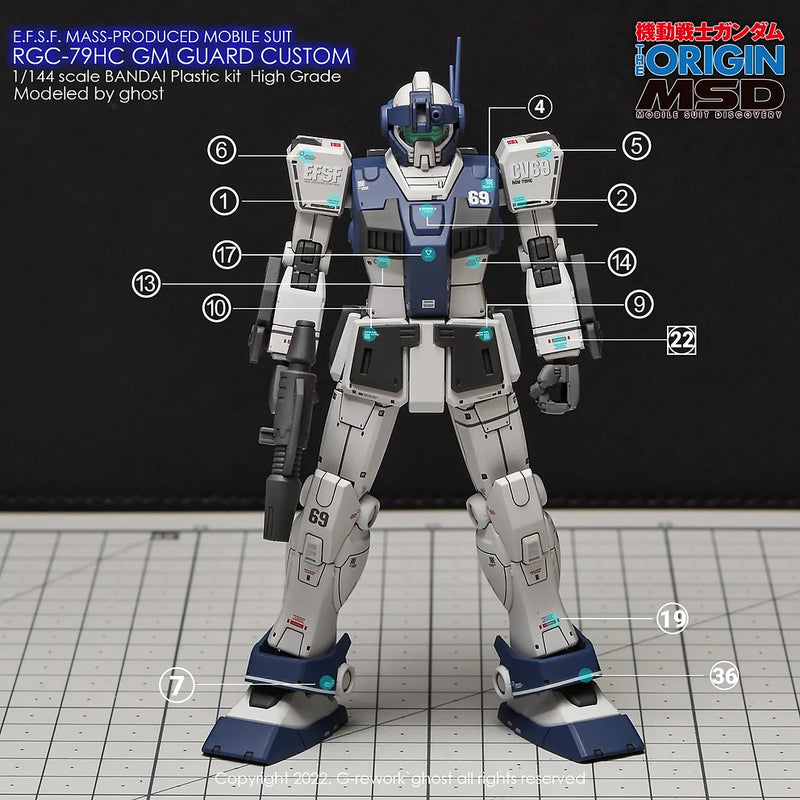 G-Rework Decal - HG Gundam The Origin RGC-79HC GM Guard Custom Use